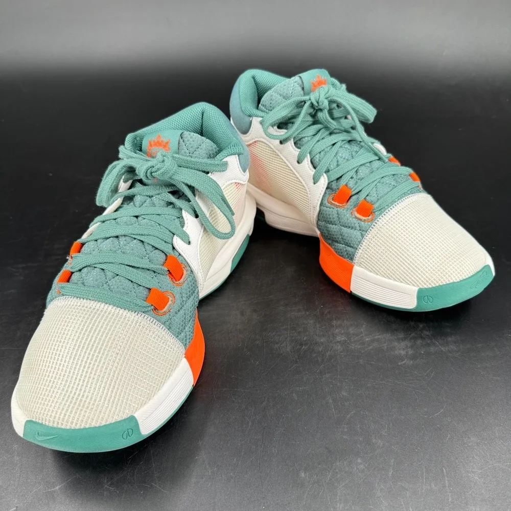 Nike Lebron Witness 8 Basketball Shoes MENS‎ Teal Orange Lace Up Sneakers 7.5